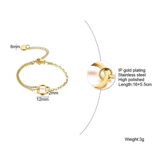 IG style casual 18k plated stainless stell bracelet