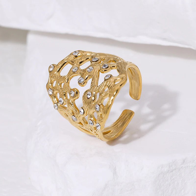 Open Mesh Ring - Golden Stainless Steel