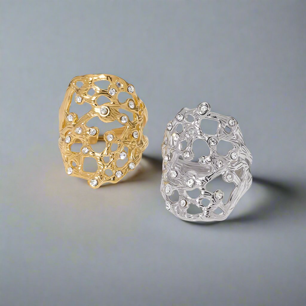 Open Mesh Ring - Golden Stainless Steel